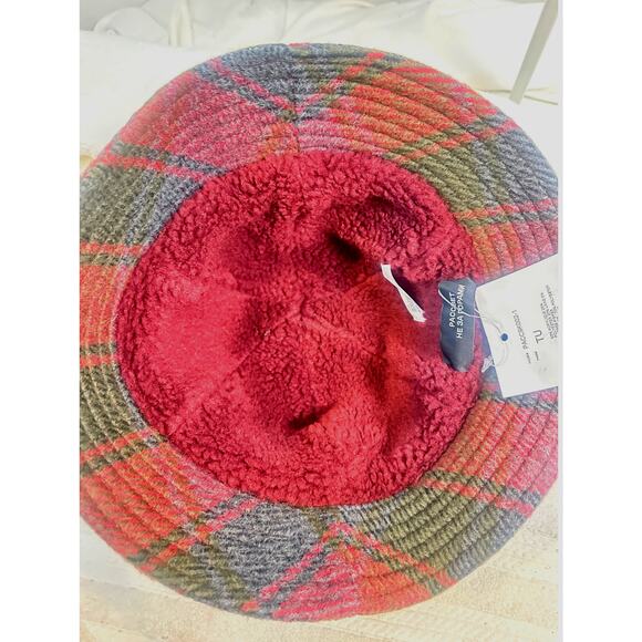 PACCBET Rassvet Plaid Fleece Lined Bucket Hat Made in Italy NWT Adjustable main image 6